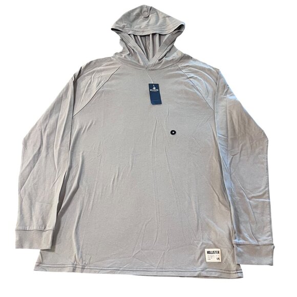 Hollister Other - Hollister Gray Hooded Long-Sleeve Shirt Mens M 100% Cotton Casual Lightweight